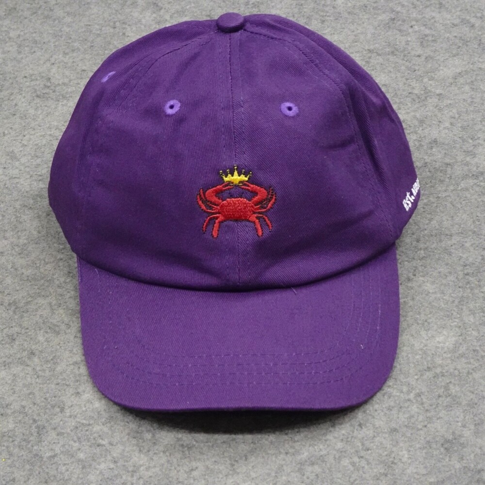 Coastal Tradition Hat Cap Mens One Size Purple Red Yellow Crab Adjustable Fish